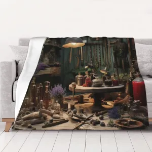 Throw Blanket 80"x60" Bed Blanket Workshop Flannel Blankets for Sofa Reversible Plush Blanket Soft Cozy Throw Blankets for Couch Camping All Seasons