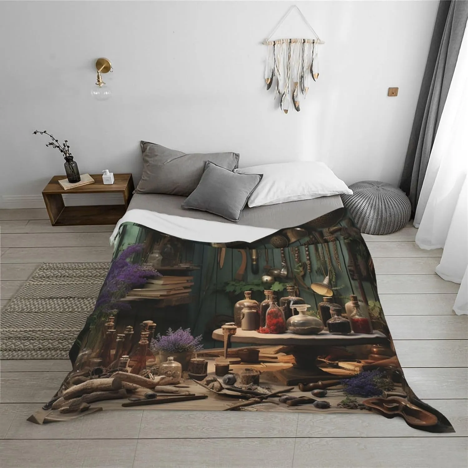 Throw Blanket 80"x60" Bed Blanket Workshop Flannel Blankets for Sofa Reversible Plush Blanket Soft Cozy Throw Blankets for Couch Camping All Seasons