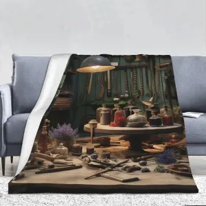Throw Blanket Normal Bed Blanket Workshop Flannel Blankets for Sofa Reversible Plush Blanket Soft Cozy Throw Blankets for Couch Camping All Seasons