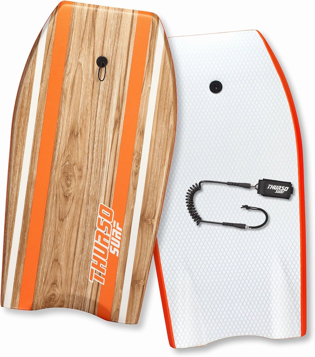 THURSO SURF Quill 42'' Bodyboard Lightweight Durable EPS Core IXPE Deck HDPE Slick Bottom FRP Stringer Crescent Tail Dual Channel Plastic Mesh with Double Stainless Steel Swivel Coiled Wrist Leash