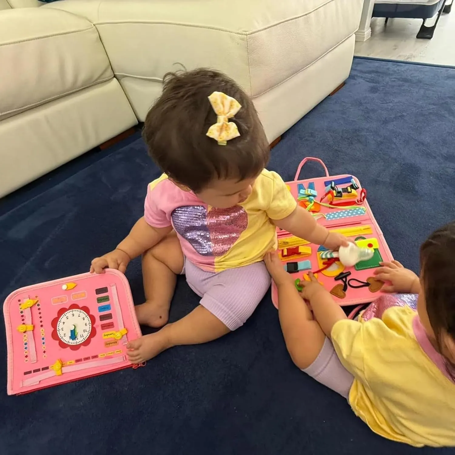 Tibatoes Busy Board, Tibatoes Toddler Montessori Busy Board, Suitable for Long Car Rides and Summer Trips for Boys and Girls (E)