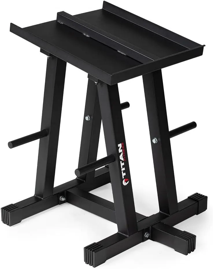 Titan Fitness Dumbbell Column Stand and Plate Tree, 260 LB Capacity, Organize Classic Dumbbells Power Block Dumbbells Loose Plates