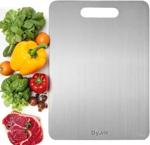 Titanium Cutting Board - 2025 New Upgrade 100% Pure titanium Cutting Boards For Kitchen, 1 Pack Double Sided Medical-grade Titanium Cutting Mat, Easy to Clean（XL:15.35L*11.02W)