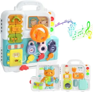 Toddler Busy Board for Ages 1-3, Baby Busy Board for Toddlers 3, Educational Toys for 1 2 3 4 5 Year Old, Baby Musical Toy for 3   Year Old, Boys Girls Birthday Gift