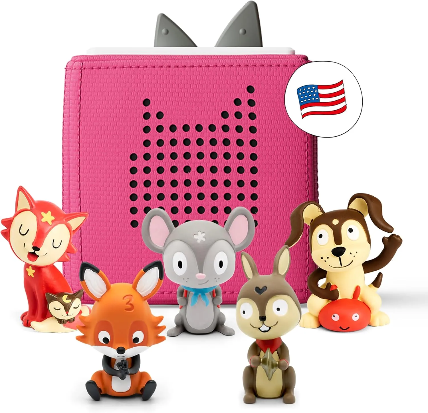 Toniebox Audio Player Starter Set with Counting Songs, Bedtime Songs, Sing-Along Songs, Travel Songs, and Playtime Puppy - Listen, Learn, and Play with One Huggable Little Box - Pink