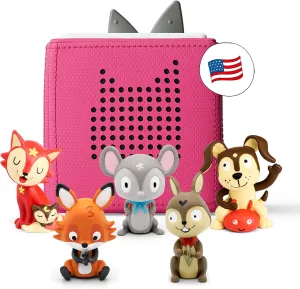 Toniebox Audio Player Starter Set with Counting Songs, Bedtime Songs, Sing-Along Songs, Travel Songs, and Playtime Puppy - Listen, Learn, and Play with One Huggable Little Box - Pink