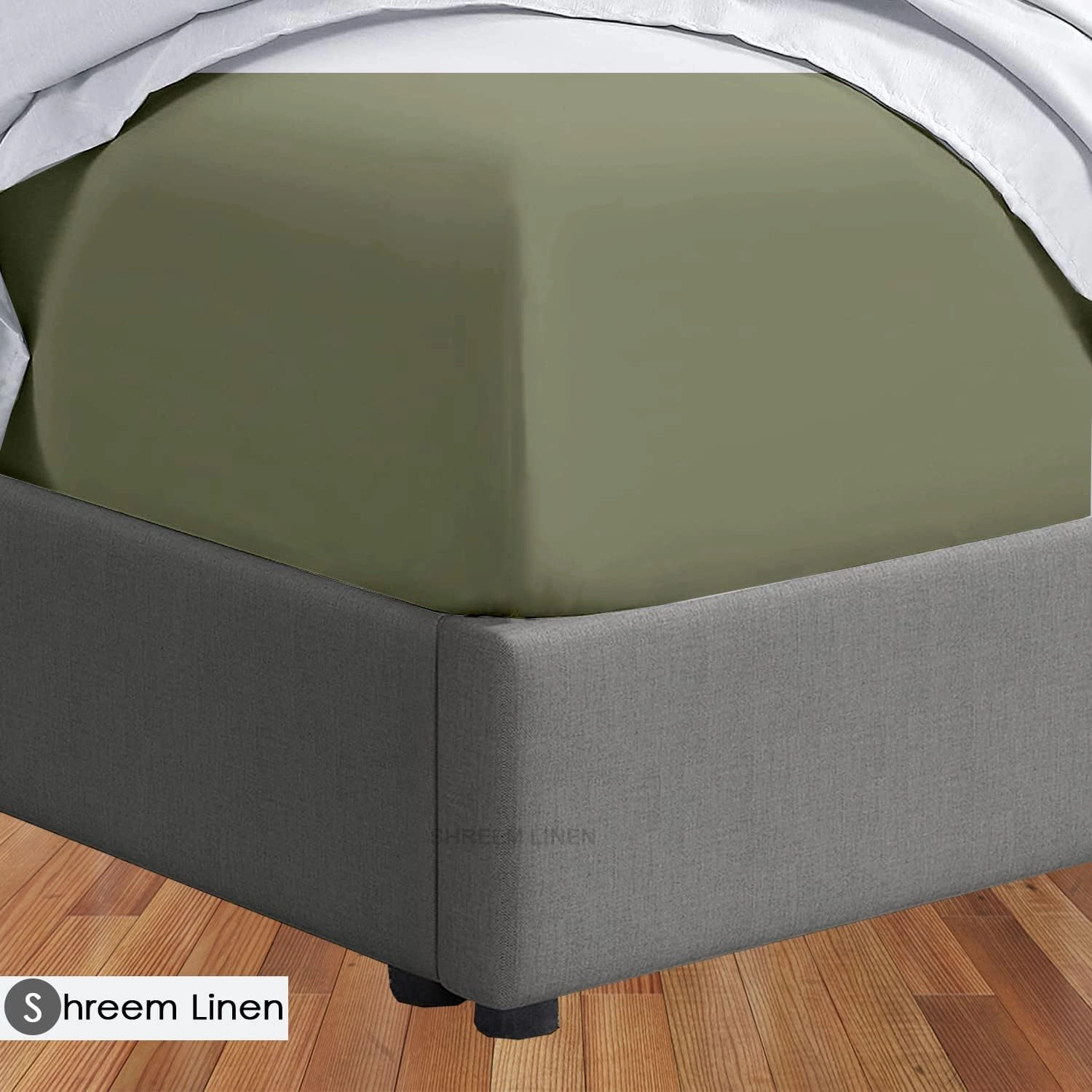 Top Split Queen Fitted Sheet for Adjustable Beds, 100% Cotton Deep Pocket Half Split Fitted Sheet 1 PC, Sleep Number Beds 34 Inches Down from The Top, Taupe