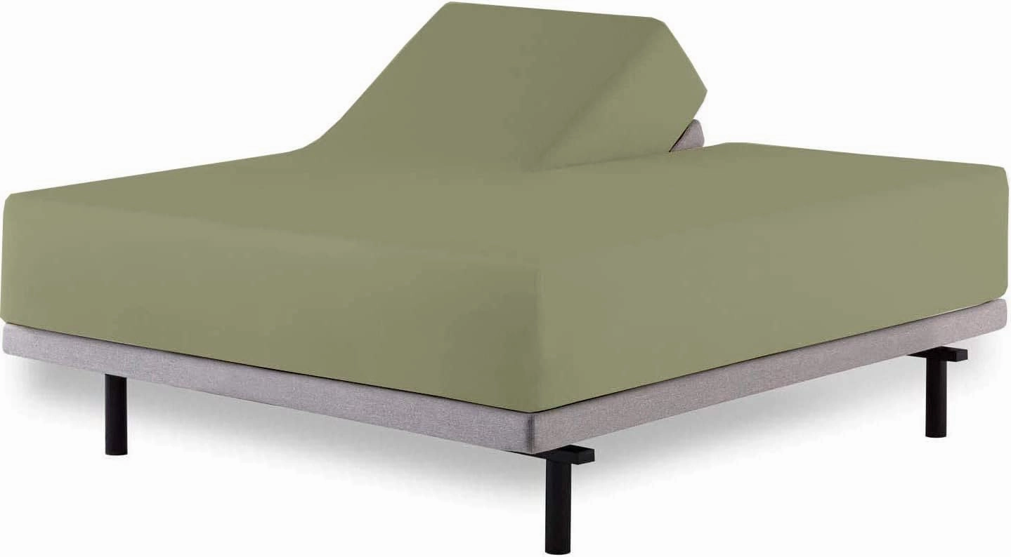 Top Split Queen Fitted Sheet for Adjustable Beds, 100% Cotton Deep Pocket Half Split Fitted Sheet 1 PC, Sleep Number Beds 34 Inches Down from The Top, Taupe