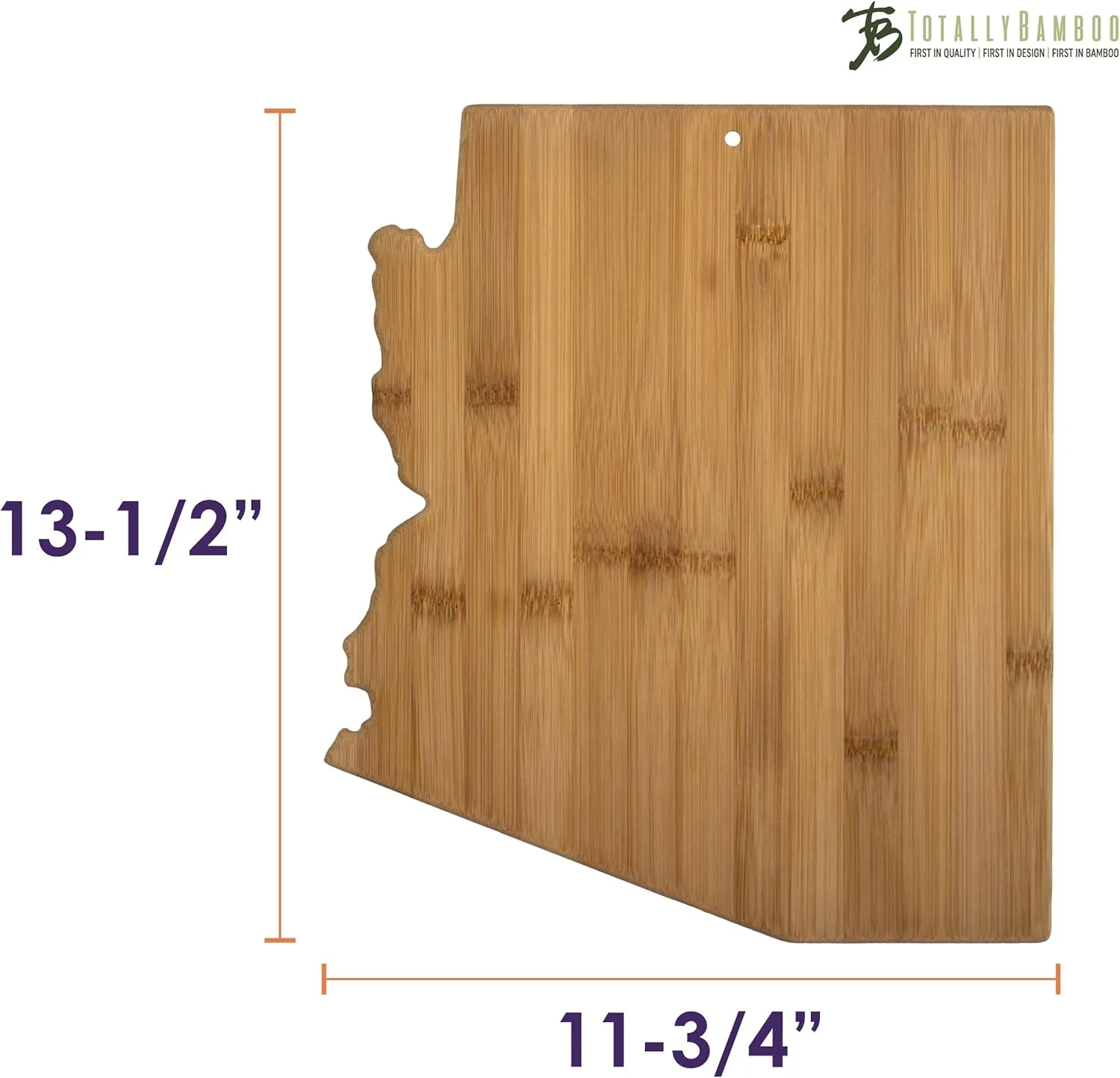 Totally Bamboo Arizona State Shaped Cutting Board, Natural Bamboo