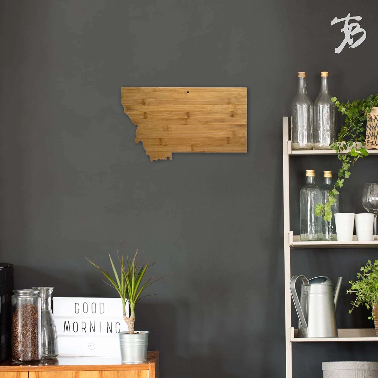 Totally Bamboo Montana State Shaped Bamboo Serving and Cutting Board