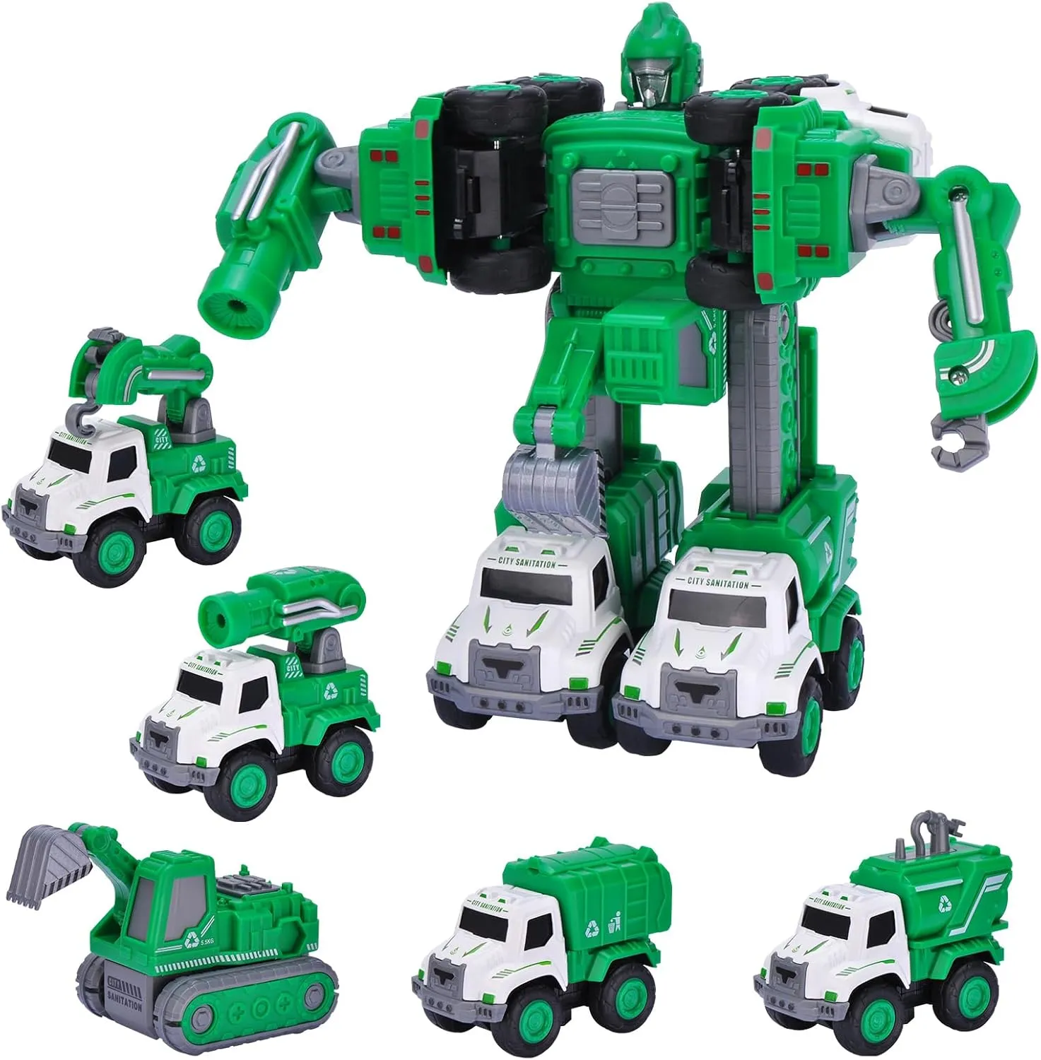 Toy for 3 4 5 6 Year Old Boys - Transform Robot Kids Toy Cars | STEM Building Toddler Toys for Ages 3  | 5 in 1 Construction Toys Christmas Birthday Gifts for Boys Girls