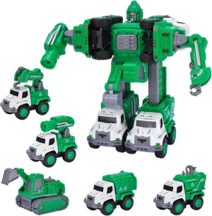 Toy for 3 4 5 6 Year Old Boys - Transform Robot Kids Toy Cars | STEM Building Toddler Toys for Ages 3  | 5 in 1 Construction Toys Christmas Birthday Gifts for Boys Girls