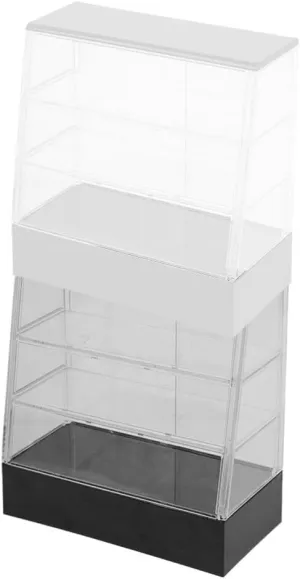 Toyvian 2pcs Miniature Cake Display Cabinet Model Cute Dollhouse Storage Sliding Doors Options for Dollhouse Bakery Decor and Accessories
