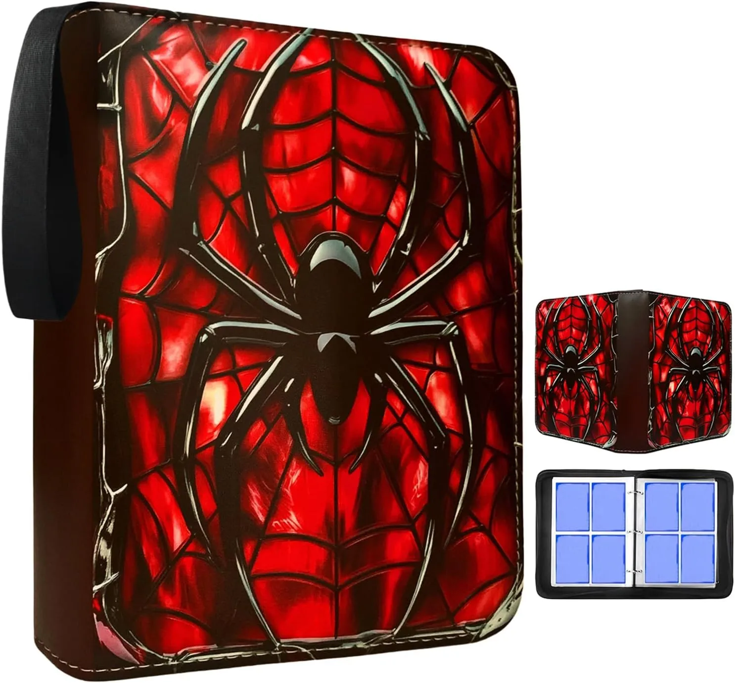 Trading Card Binder, 4 Pockets 400 Cards Holder with 50 Removable Sleeves Card Book Card Organizer for Game Cards Sports Cards Album Gifts for Card Collectors
