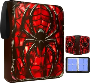 Trading Card Binder, 4 Pockets 400 Cards Holder with 50 Removable Sleeves Card Book Card Organizer for Game Cards Sports Cards Album Gifts for Card Collectors