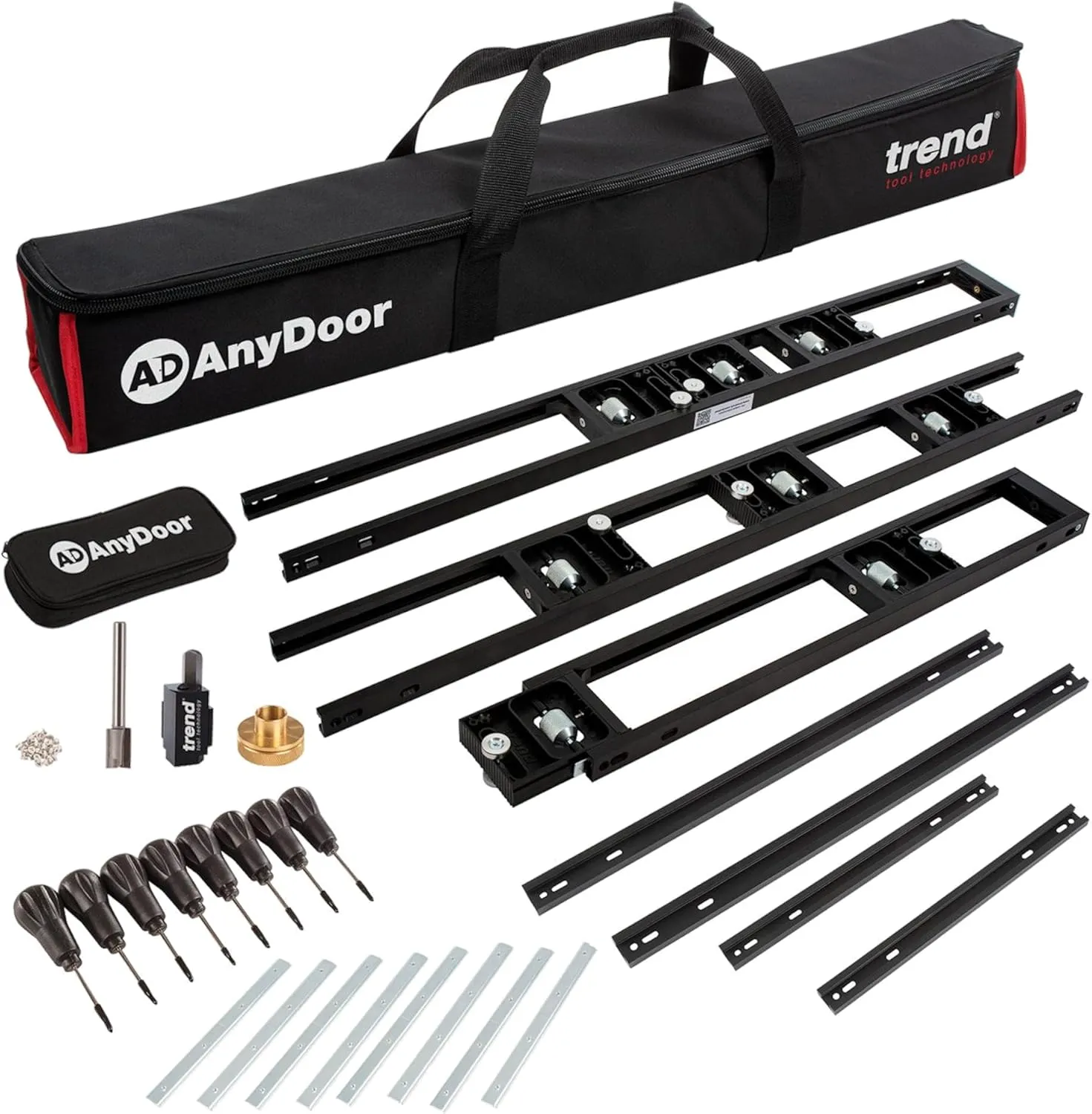 Trend 9ft AnyDoor Butt Hinge Template Kit, Quickly and Accurately Recess Square and Radius Hinges in Timber Doors & Frames, H/JIG/D9