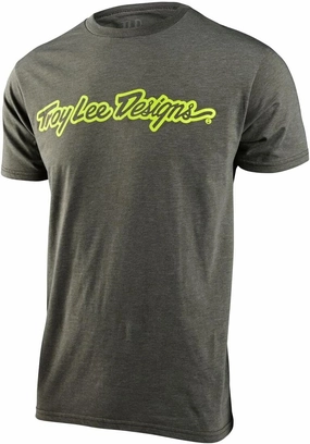 Troy Lee Designs Signature T-Shirt (Small) (Olive Heather)
