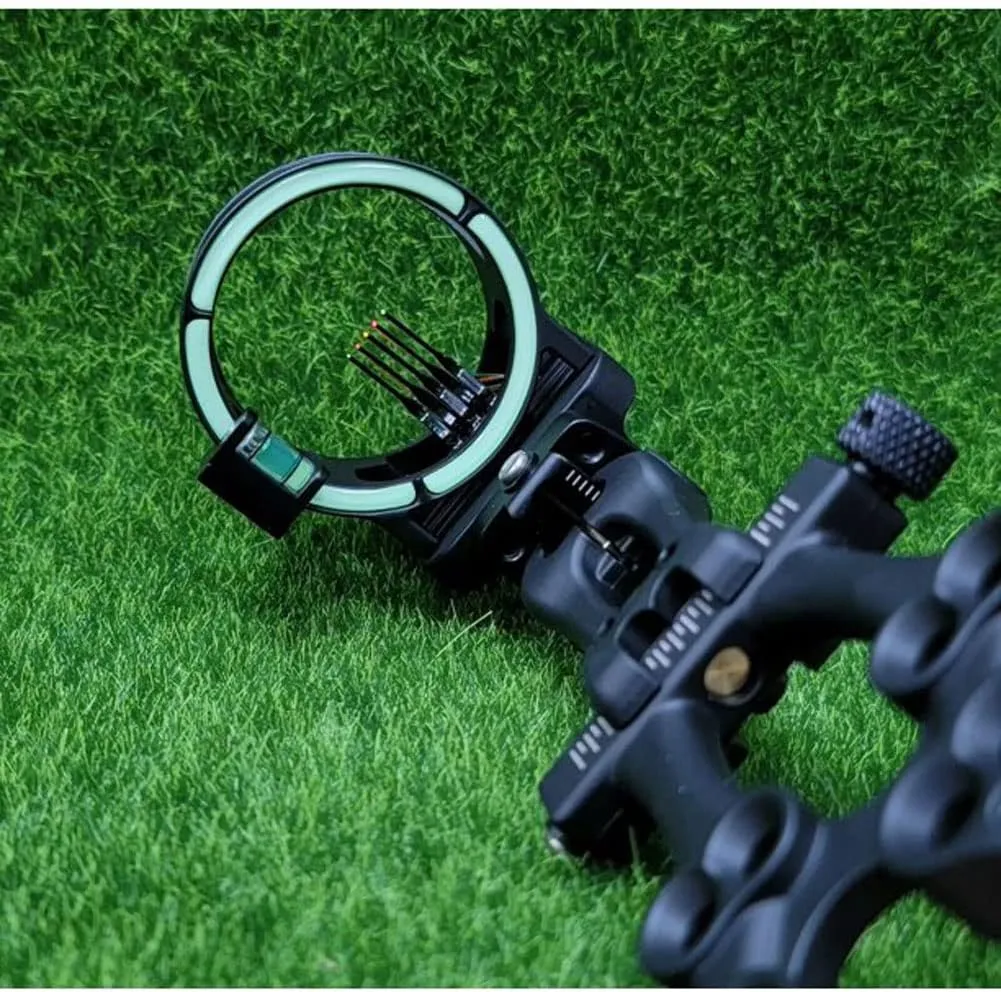 TRUGLO VEROS 5-Pin Durable Ultra-Bright Lightweight Micro-Adjustable Archery Hunting Bow Sight with Decreasing Diameter Pins Design & Large Circular Field of View - for Right & Left-Handed Shooters