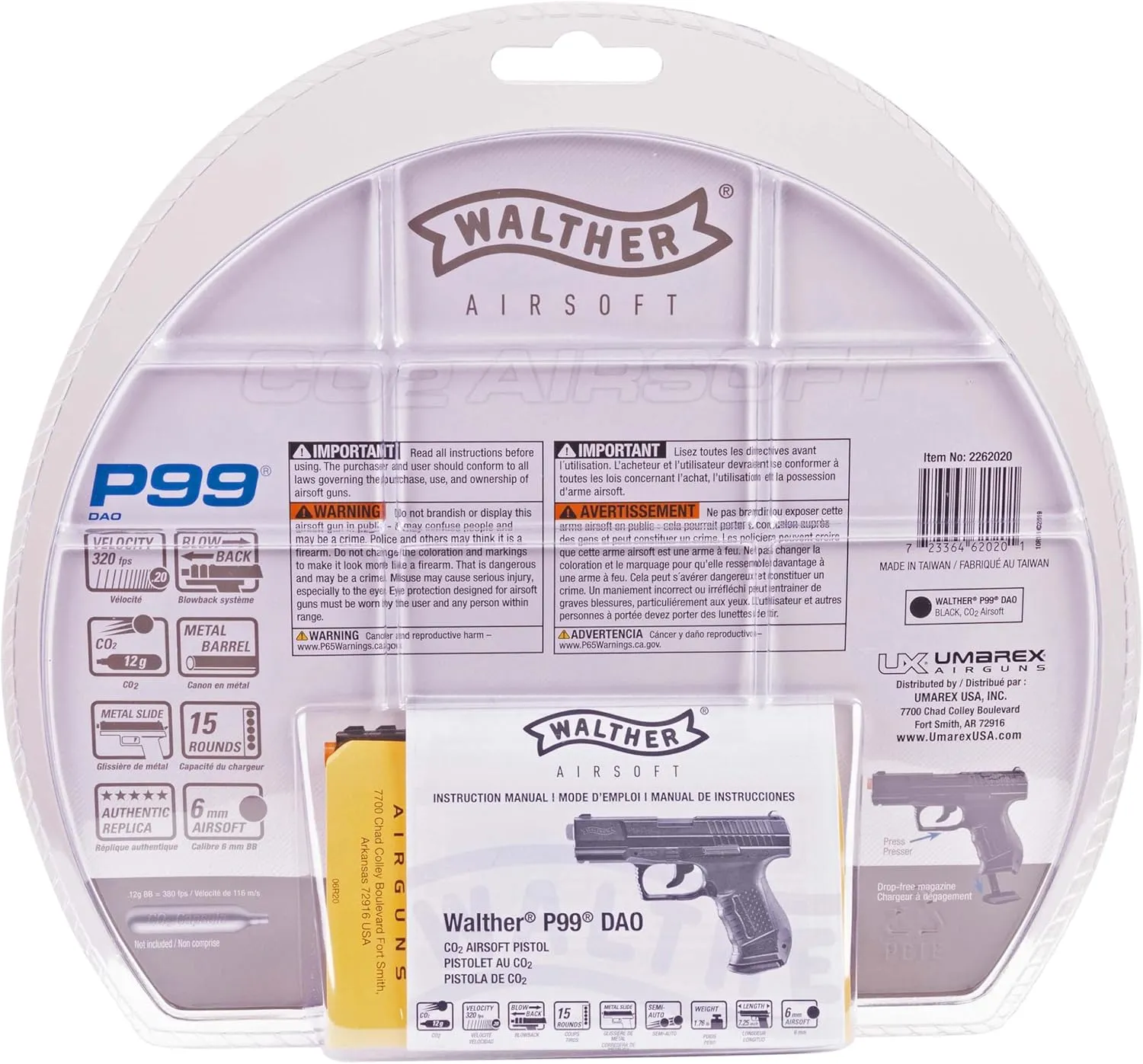 Umarex Walther P99 Blowback CO2 Powered 6mm BB Pistol Airsoft Gun