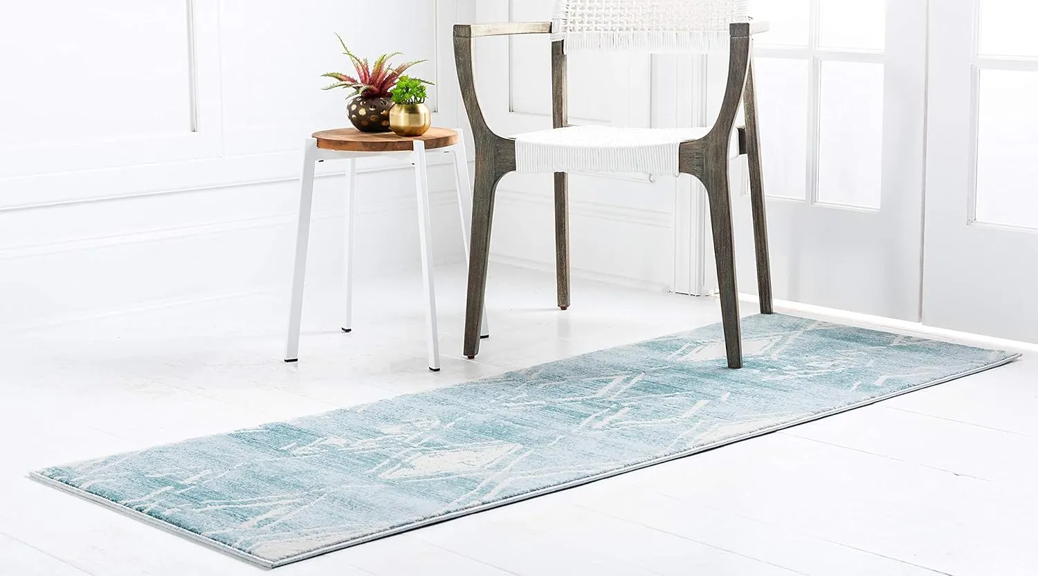 Unique Loom Jill Zarin Uptown Collection Area Rug - Carnegie Hill (2' 2'' x 6' 1'' Runner, Turquoise/ Ivory)