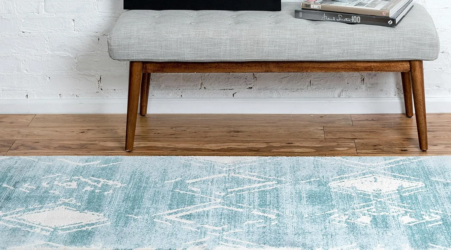 Unique Loom Jill Zarin Uptown Collection Area Rug - Carnegie Hill (2' 2'' x 6' 1'' Runner, Turquoise/ Ivory)