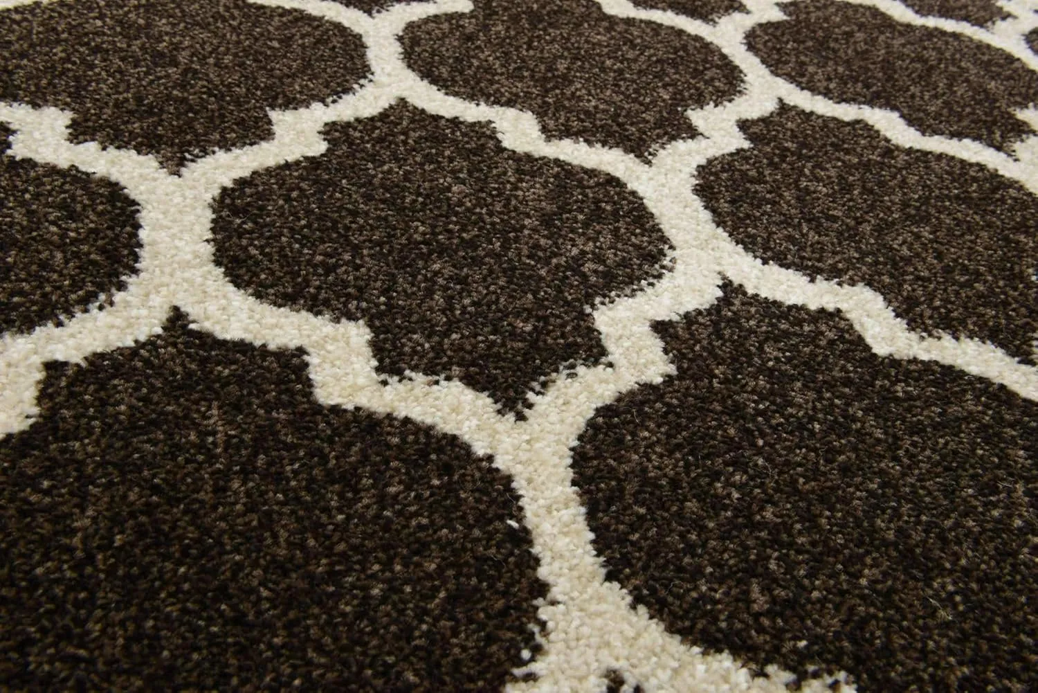 Unique Loom Trellis Collection Area Rug - Philadelphia (3' 3" Round Chocolate Brown/Beige)