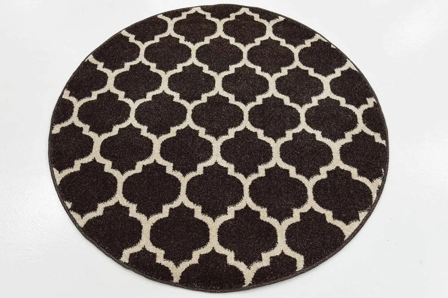Unique Loom Trellis Collection Area Rug - Philadelphia (3' 3" Round Chocolate Brown/Beige)