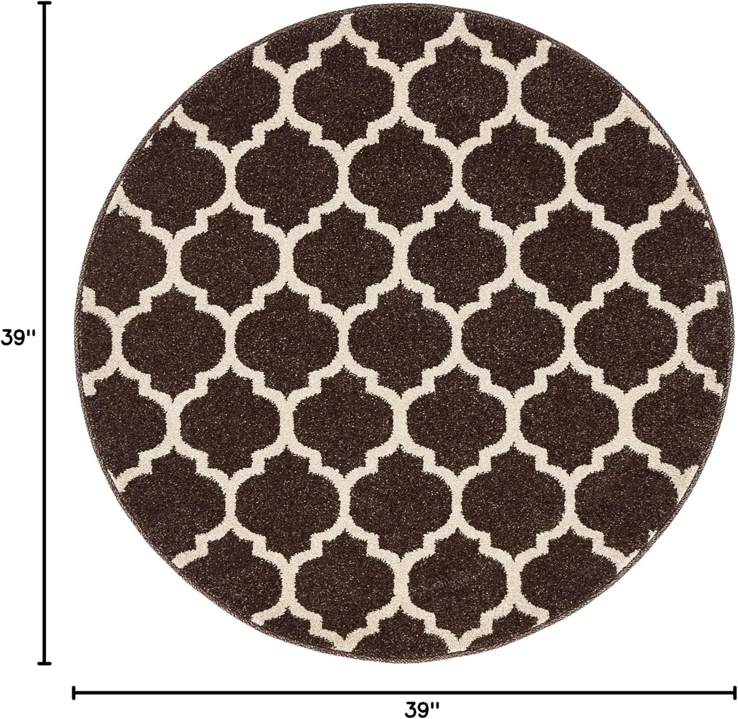 Unique Loom Trellis Collection Area Rug - Philadelphia (3' 3" Round Chocolate Brown/Beige)