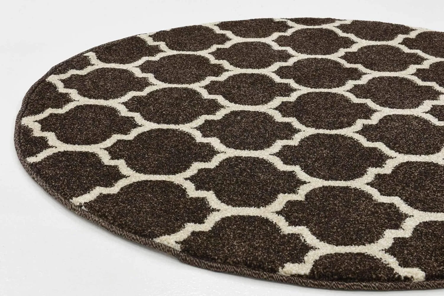 Unique Loom Trellis Collection Area Rug - Philadelphia (3' 3" Round Chocolate Brown/Beige)