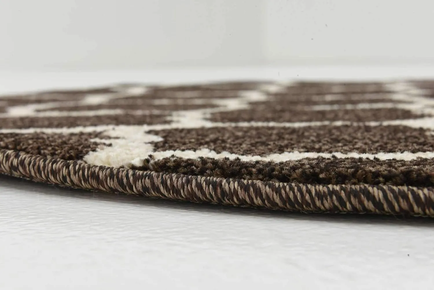 Unique Loom Trellis Collection Area Rug - Philadelphia (3' 3" Round Chocolate Brown/Beige)