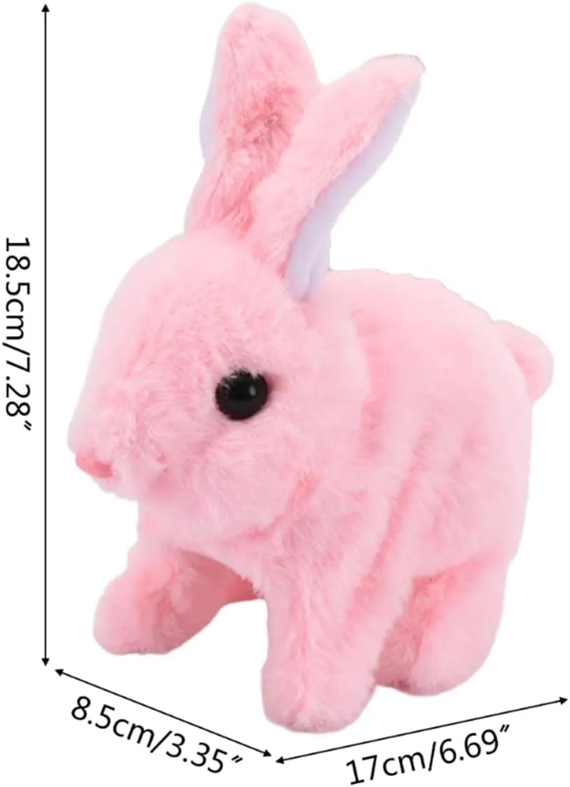 Upgrade My Realistic Bunny Toy, 2025 New Easter Plush Educational Interactive Bunnies Can Walk and Talk, Handmade Hopping Easter Realistic Bunny Toy for Kids (Brown, No Carrot)