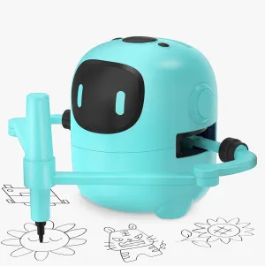 Upgraded Drawing Robot for Kids,Magic Drawing Robot with Cards,Interactive Montessori & Screen-Free Smart Robot Drawing Machine,Creative STEM Toy for 3-10 Aged Chidren Gift（Blue-Black）