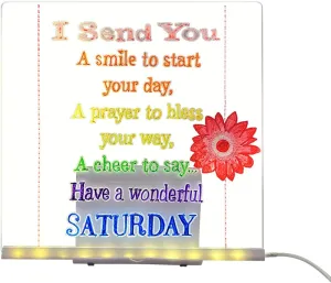 USB-Powered Acrylic Message Board Light Eraseable Glow Doodle Board for Children’s Art & Nighttime Decor Portable Desktop Accessory(30X20CM)