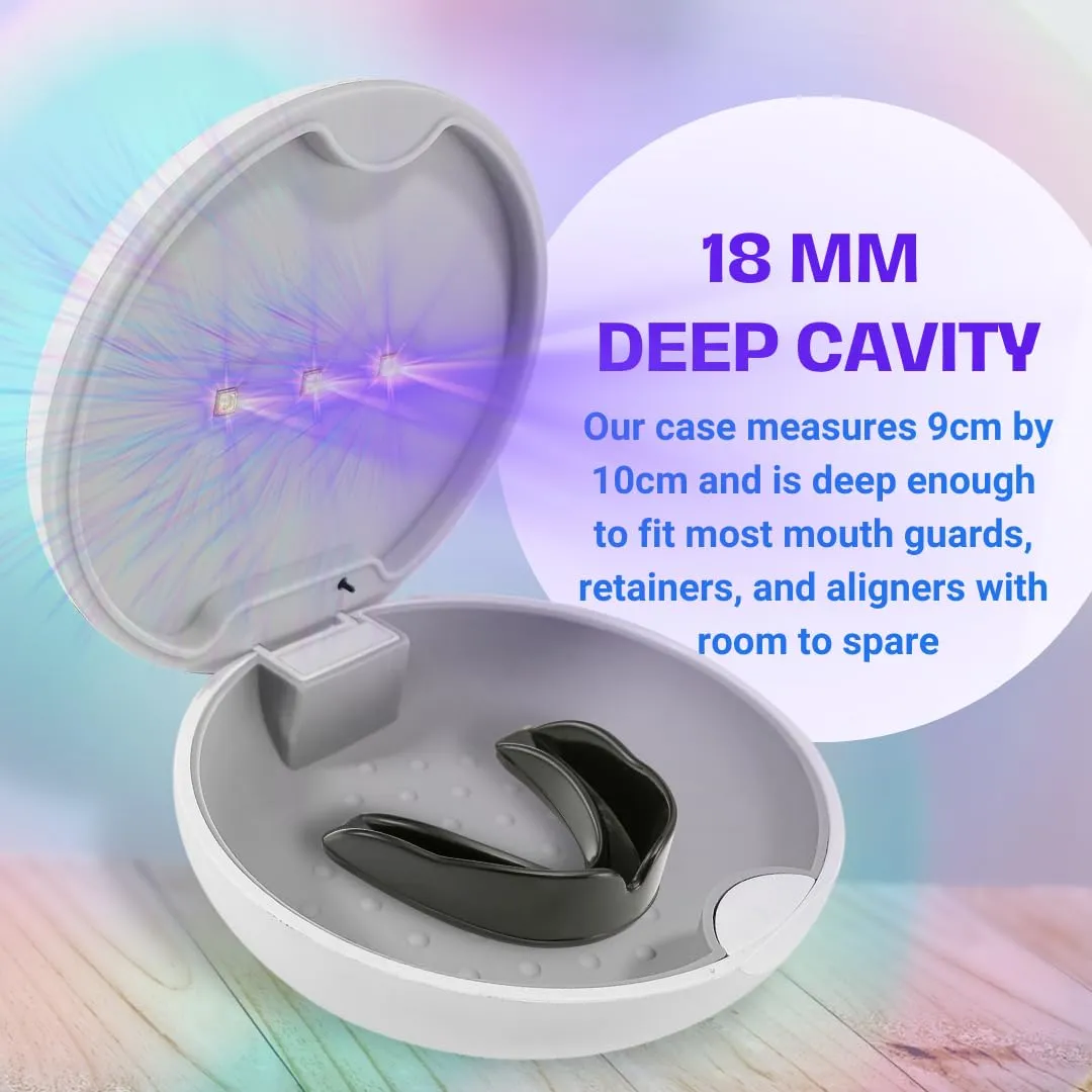 UVC Retainer Case, TARE Case, Compatible with Invisalign, UVC Mouth Guard Case, Dental Braces Case Slim Battery Powered, Aligner, Mouth Guard Case (White)
