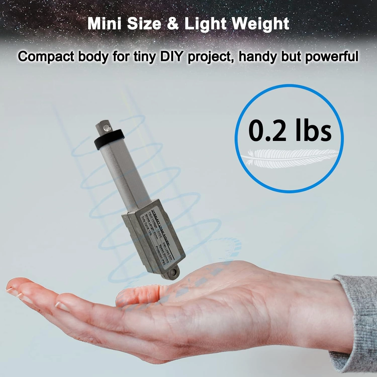 UYGALAXY 1.2" Stroke Micro Electric Linear Actuator 12V - 32N/7.2lb Speed 1.2"/sec Mini Waterproof Metal Mini Motion Actuator with Mounting Bracket for DIY Robot Cabinet Drawer Shutter Cosplay
