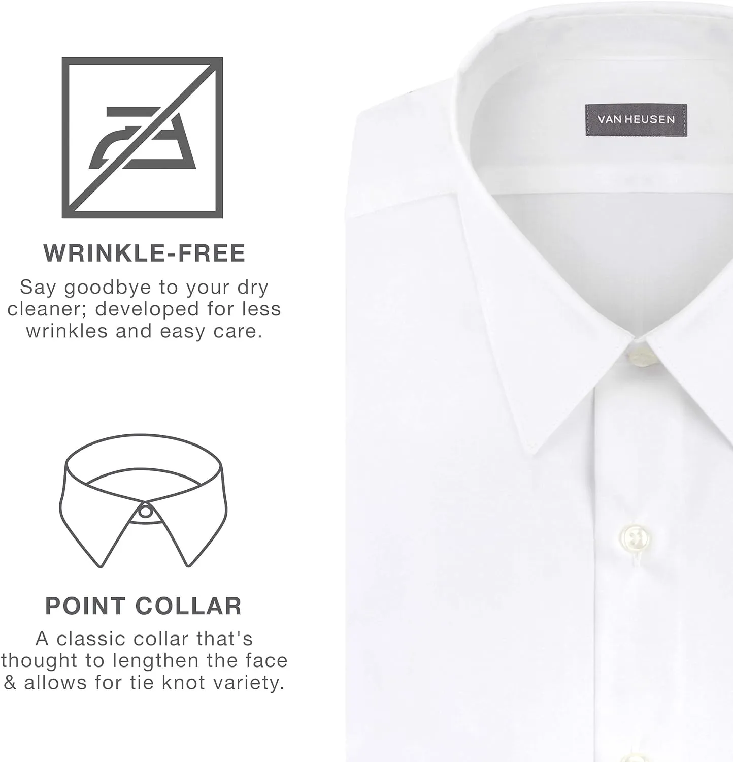 Van Heusen Men's BIG FIT Dress Shirts Poplin (Big and Tall)