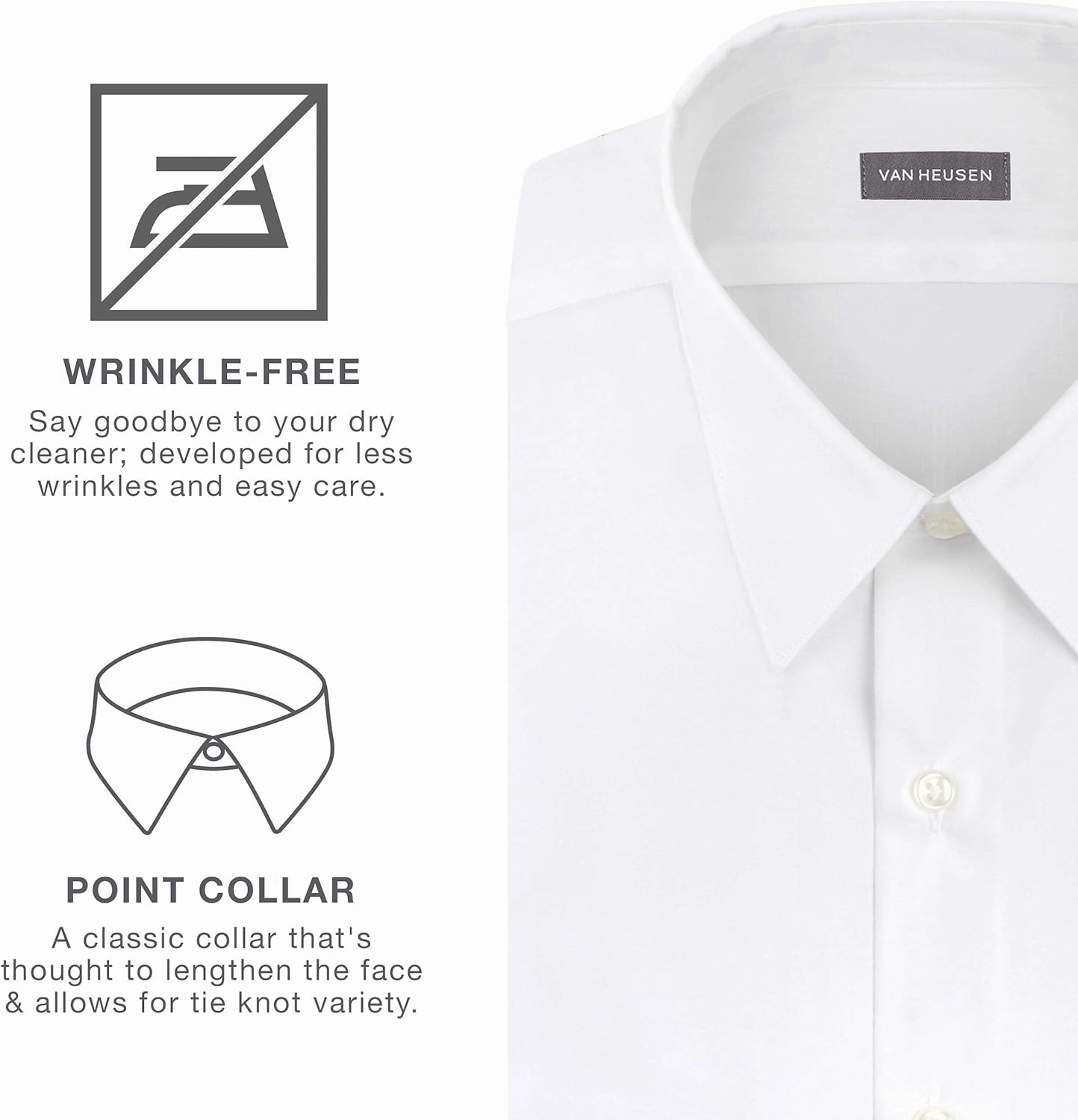 Van Heusen Men's Tall FIT Dress Shirts Poplin