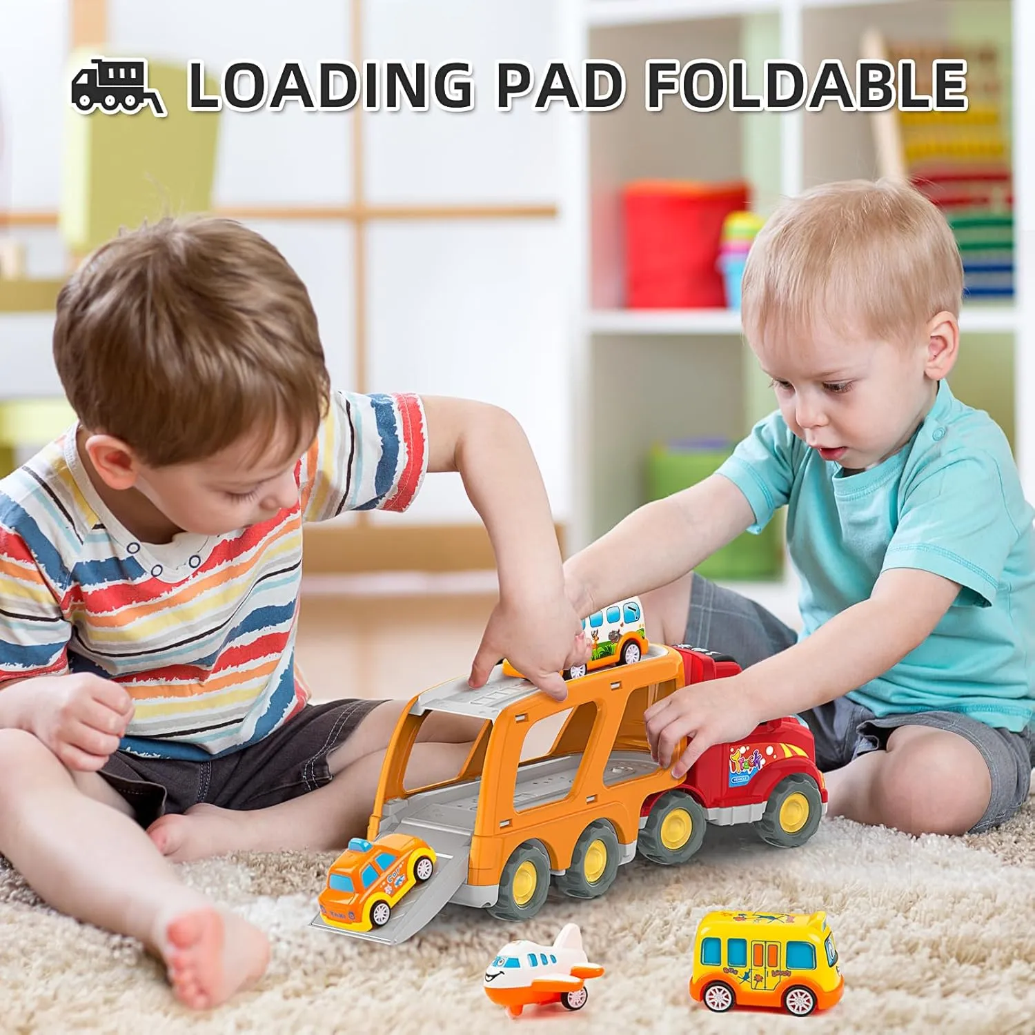Veslier Toddler Toys Car for Boys Girls Age 1-3 3-5, 5 in 1 Carrier Transport City Vehicles Toys,Kids Toy Cars for Toddlers 1-3, Christmas Birthday Gift for Toddlers 3 .