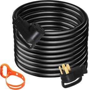 VEVOR 50 FT 50 Amp RV Extension Cord NEMA N14-50P to N14-50R, 125 / 250V Heavy Duty STW 6/3  8/1 RV Power Cord, for EV Charging and RV Trailer Campers