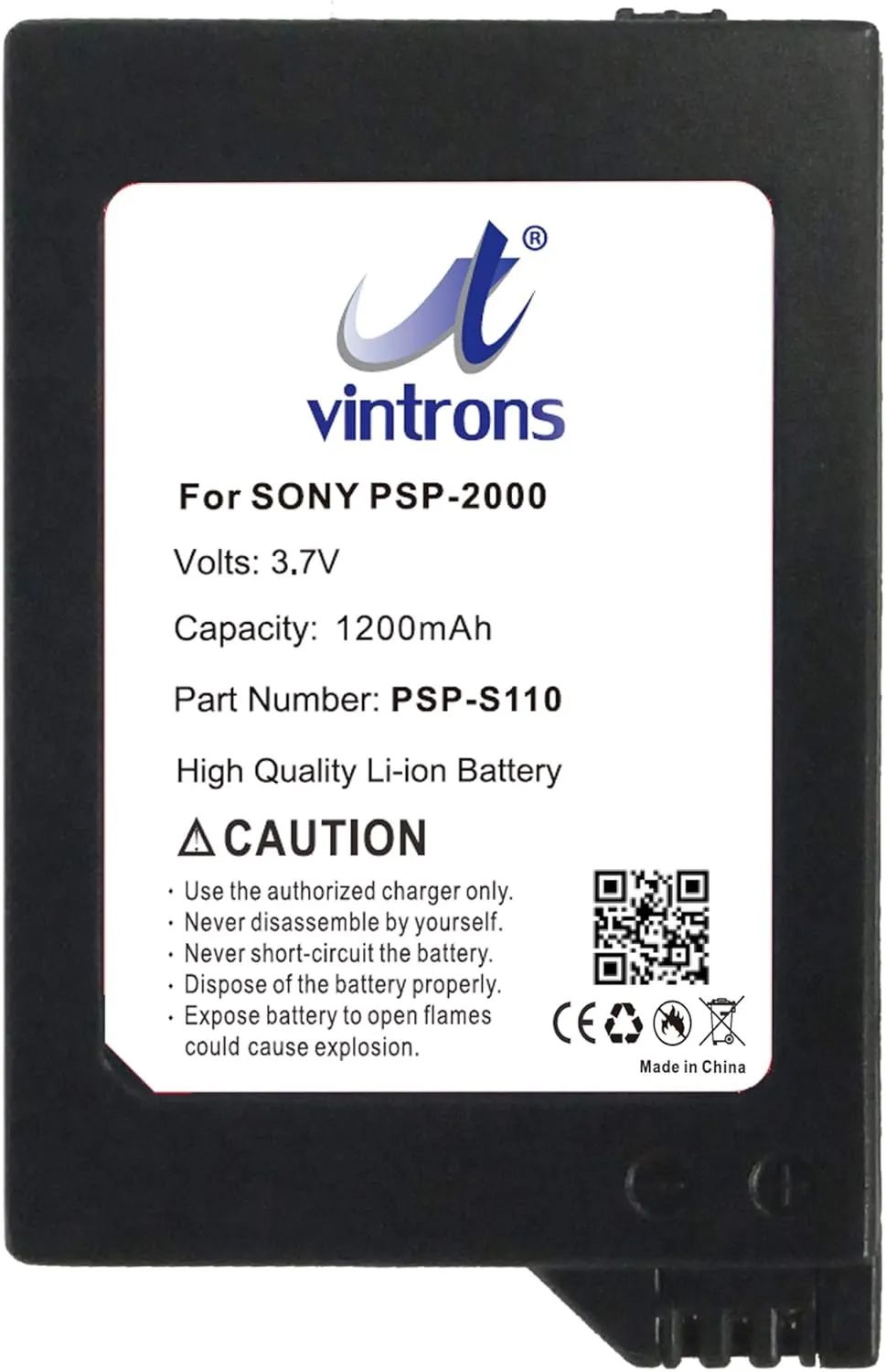 VI VINTRONS PSP-S110 Battery for Sony PSP Lite, PSP 2th, PSP-2000, PSP-3000, PSP-3004, Slim,