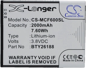VI VINTRONS Battery for MOBISTEL Cynus F6,
