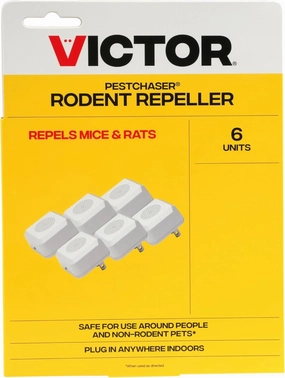 Victor M756K PestChaser Rodent Repellent with Nightlight - Rodent Repellent Indoor Ultrasonic - Rodent Repeller - Mouse Deterrent Plug in - Mouse Plug in Repellent for House - 6 Count (Pack of 1)