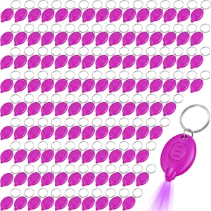 VIHOSE 150 Pcs Mini UV Keychain Flashlight 395nm UV Keychain Light Bulk Portable Tiny LED Light for Detector Pet Urine Passport ID Card and Currency
