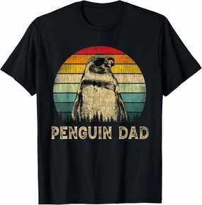 Vintage Penguin Dad Penguin Lovers Daddy Father's Day T-Shirt