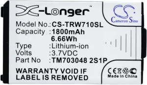 VINTRONS Replacement Battery for Tritton TM703048 2S1P, (1800mAh/6.66Wh),