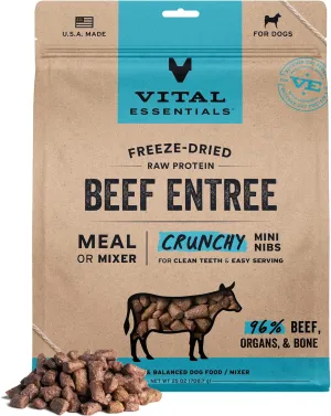 Vital Essentials® Freeze-Dried Raw Beef Entree & Mixer Dog Food Crunchy Mini Nibs, 25 oz