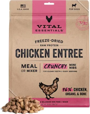 Vital Essentials® Freeze-Dried Raw Chicken Entree & Mixer Dog Food Crunchy Mini Nibs, 25 oz