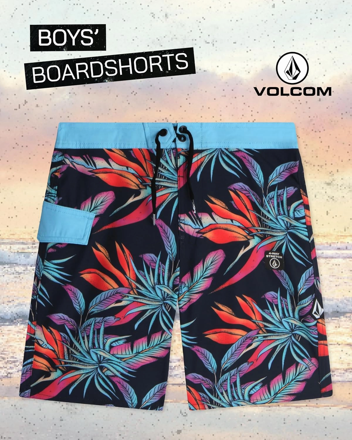 Volcom Boys Board Shorts - UPF 50  Quick Dry Swimwear Bathing Suit - Swim Trunks Swimsuit for Boys (8-16)