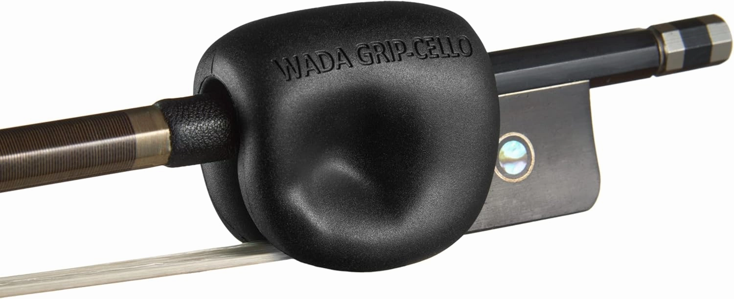 WADA Cello Bow Grip Aid: A Correct Bow Hand without Strain. A Second to Attach to the Bow and Remove. You can Concentrate on your Sound and Music with a Relaxed Hand and Arm from the Beginning.