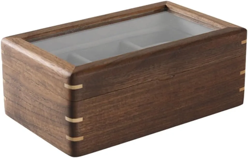 Watch Box, Men's Watch Display Collection Box, Holiday Gifts for Loved Ones, Fathers, Grandfathers, Watch Box for Storage and Display with Glass Top(Black walnut wood)
